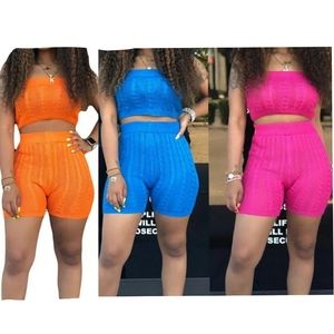 Knit short tube top set